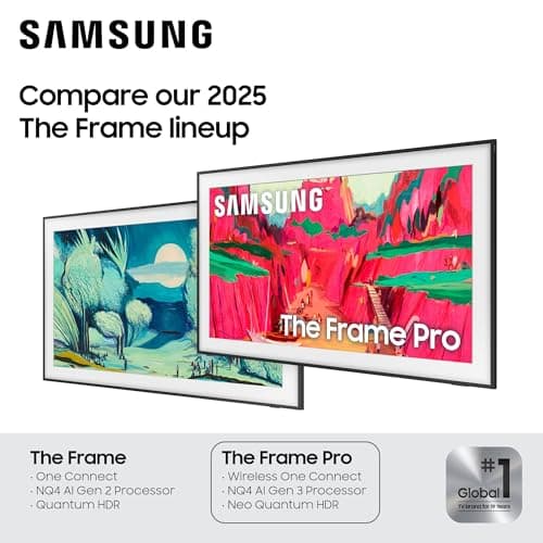 Samsung 65-Inch Class The Frame Pro LS03FW 4K Neo QLED Mini LED Smart TV (2025 Model) Slim Fit Wall Mount, Modern Frame Design, Wireless One Connect, NQ4 AI Gen3 Processor, Art Mode, Alexa Built-in 5