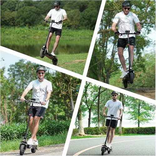 iScooter iX3 Electric Scooter,10" Off Road Pneumatic Tires,800W Motor E-Scooter Up to 25 Miles Range, Top Speed 25MPH, Adjustable Handlebar Height, Folding Commuting Escooter for Adults 7