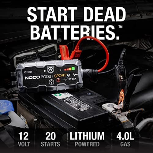 NOCO Boost GB20: 500A UltraSafe Jump Starter – 12V Lithium Battery Booster Pack, Portable Jump Box, Power Bank & Jumper Cables - for 4.0L Gas Engines 2
