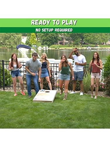 Slick Woody's Professional-Grade Cornhole Boards - 4'x2' Solid Wood Regulation Patriotic Woodgrain Corn Hole Toss Game with 8 Resin Filled Bags 4