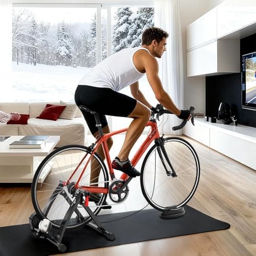 Sportneer Bike Trainer - Magnetic Stationary Bike Stand for 26-28" & 700C Wheels - Adjustable 6 Level Resistance Bike Trainer Stand for Indoor Riding with Quick Release Lever & Front Wheel Riser Block 2