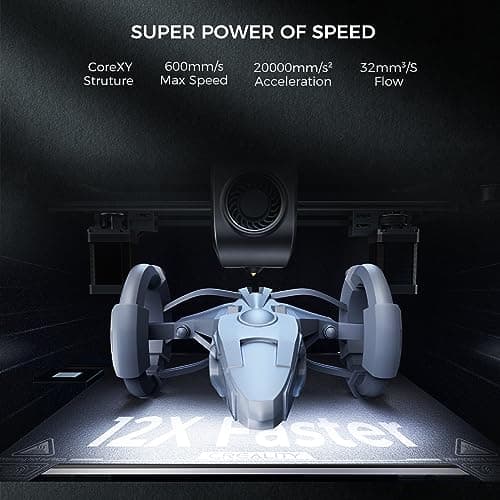 Creality K1 MAX 3D Printer Upgrade with 600mm/s Printing Speed 300°C High-Temperature Nozzle Direct Extruder Hands-Free Auto Leveling Dual Z Axes Stable Cube Frame 11.81x11.81x11.81inch 2