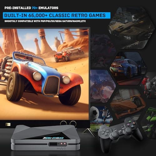 2025 Upgrade Kinhank Retro Game Console,Super Console X2 PRO Emulator Console with 65,000+ Classic Games,Retro Gaming Console with EmuElec 4.6 &Android 9.0,4K HD Output,2.4+5G WiFi,BT 5.0 2