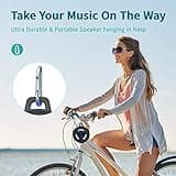 EBODA Bluetooth Shower Speaker, Portable Bluetooth Speakers, IP67 Waterproof Wireless Speaker with LED Light, Floating, 2000mAh, True Wireless Stereo for Kayak, Beach, Gifts for unisex -Black 3