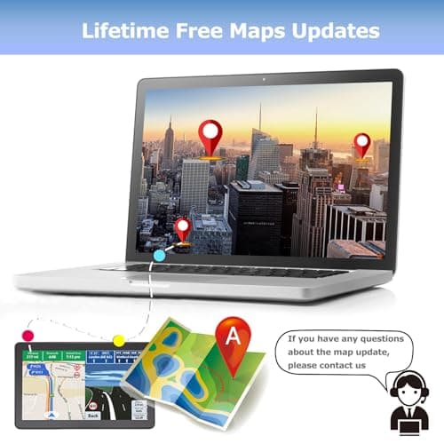 GPS Navigator for Car Truck RV- Navigation System 9 Inchs Touchscreen Navigator with 2025 US/CA/MX Maps, Free Lifetime Updates, Voice Guidance, Speed & Traffic Alerts, Custom Truck Routing 2