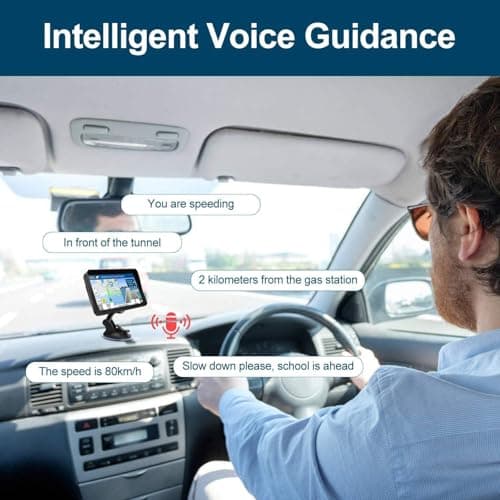 GPS Navigator for Car Truck RV - 9'' Touchscreen Navigation System, 2025 North America Maps Free Lifetime Updates, Turn-by-Turn Voice Guidance, Speed & Red Light Warning, GPS Navigation for All Cars 5