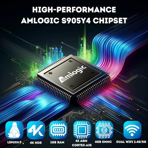 Raxxio MAG544w3 TV Set-Top Box - 4K HDR TV Streaming Device with Amlogic S905Y4 Chipset, 1GB DDR4 RAM, 4GB Flash Memory, Dolby Digital Plus, Linux 4.9, Dual-Band WiFi, USB 2.0, HDMI Cable and Remote 2