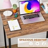 PayLessHere | 32 Inch Computer Desk | Brown | Office Desk with Metal Frame, Adjustable Feet | Water-Resistant, Scratchproof Surface | Sturdy Writing Table for Home Office or Study | Pack of 1 4