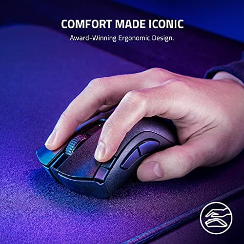 Razer DeathAdder V2 X HyperSpeed: Award-Winning Ergonomic Design - Ultra-Fast Wireless - 235hr Battery Life - 7 Programmable Buttons - Gen 2 Mechanical Switches - 5G 14K DPI Optical Sensor 2