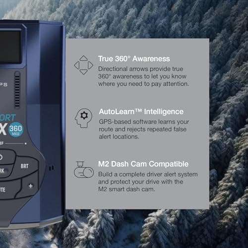 Escort MAX 360 MKII Radar and Laser Detector Bluetooth Enabled, 360° Directional Arrows, Exceptional Range, Shared Alerts, Apple CarPlay and Android Auto Compatible, Black 5