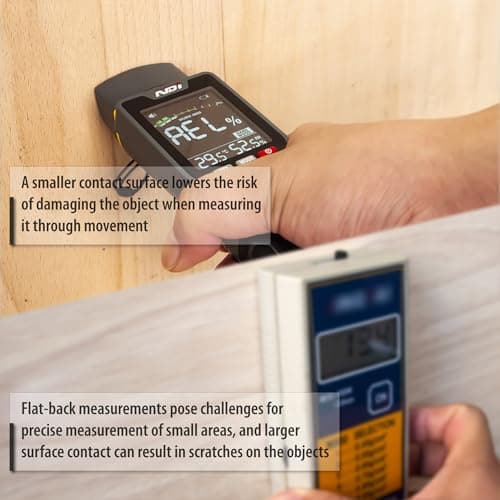 NDI 7 in 1 Pin-Type and Non-invasive Moisture Meter Scanner for Dry Wall/Cement Board/Soft Wood/Hard Wood upto 3/4 Inch Depth 4