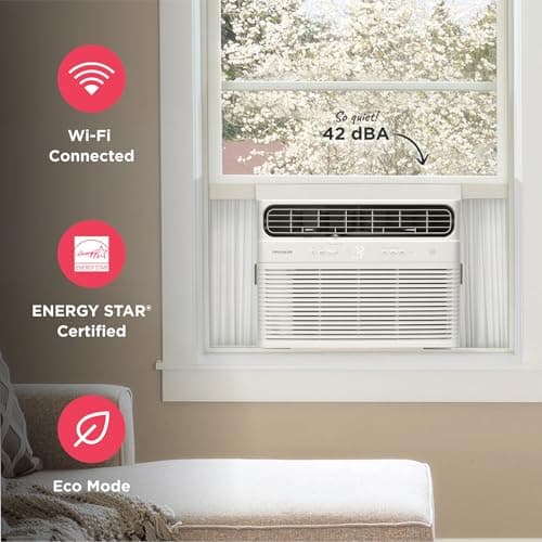 Frigidaire 14,000 BTU Smart Inverter Window Air Conditioner with Wi-Fi and Energy Star Certification, Cools Up to 700 Sq. Ft., Ultra Quiet Operation, White 5