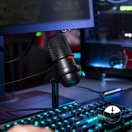 HyperX SoloCast – USB Condenser Gaming Microphone, for PC, PS4, PS5 and Mac, Tap-to-Mute Sensor, Cardioid Polar Pattern, great for Streaming, Podcasts, Twitch, YouTube, Discord,Black 2