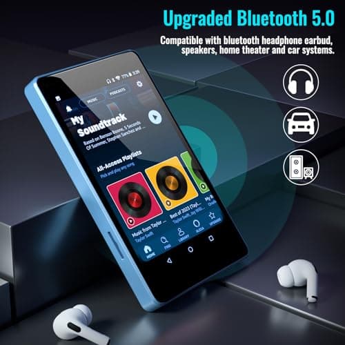 MP3 Player for Kids with Spotify, Parental Controls, Spotify Kids, Audible, Amazon Music, Libby, 4.0" IPS Kids MP4 Music Player Up to 512GB (Blue) 4