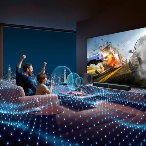 MZEIBO Sound Bar with Subwoofer,120W Soundbar for Smart TV Surround Sound Home Theater System Bluetooth 5.3 Audio Compatible with ARC, AUX, Optical 3