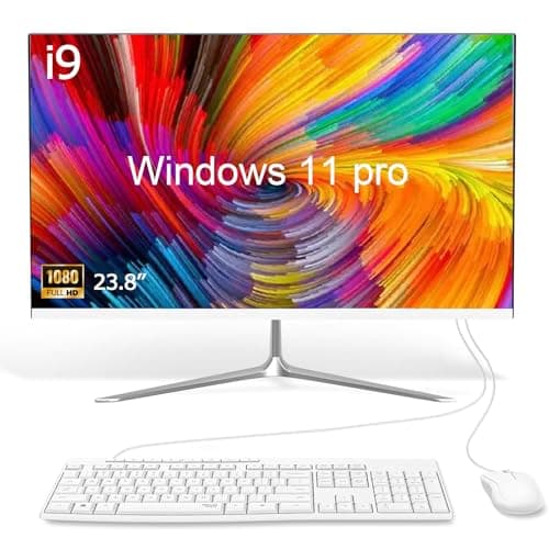 23.8" FHD IPS All-in-One Desktop Computer, Win 11 Pro pc, Intel i9 Processor up to 4.8 GHz, 16GB RAM,256GB SSD,Wi-Fi, USB,HDMI, Keyboard and Mouse