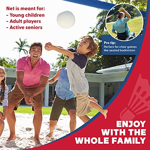 BOULDER Portable Badminton Pickleball Net - Foldable / Extendable Poles for Multiple Sports Heights (UP to 5 ft) - Ideal for Tennis, Pickleball, Soccer Tennis - Easy Setup (Blue, 17 FT) 5