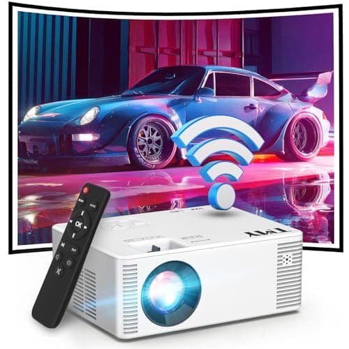 Mini WiFi Projector with Bluetooth, 1080P HD Portable, Outdoor Movie Projector for Smartphone, Compatible with iOS/Android/PC/TV Stick/PS5/HDMI/USB/TF