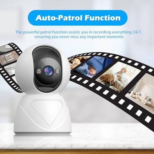 GUOANVISION 3MP Indoor Pan/Tilt Security Camera, 5G WiFi 360° Rotating Home Cameras for Baby Monitor/Pet Camera, Auto-Focus&Zoom,Motion Detection,2-Way Audio,Siren,Color Night Vision,Cloud&SD Card 4