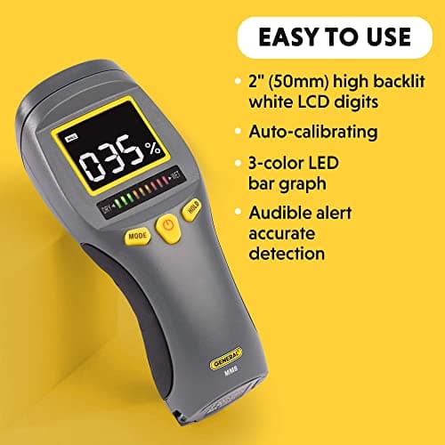 General Tools LCD Moisture Meter #MM8 - Leak and Humidity Detector - Pinless and Non-Invasive 4