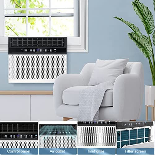 Antarctic Star 12,000 BTU Window Air Conditioners Cools up to 550 Sq. Ft, U-Shaped Air Condtioner Window Unit with 6 Modes 24H Timer, Energy-saving Window AC Units, Easy to Install, White 5
