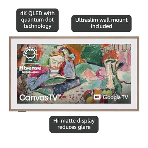 Hisense 55-Inch Class QLED 4K S7N CanvasTV Series Dolby Vision HDR Google Smart TV (55S7N) - 144Hz, Art Mode, Anti-Glare Panel, Hi-Matte Display, Frame & UltraSlim Wall Mount Included 2