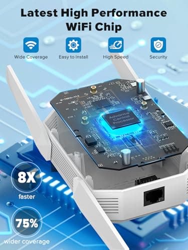 2026 AX3000 WiFi 6 Extender, WiFi Extender Signal Booster-Dual Band (2.4G/5.8G), Long Range WiFi Booster with Gigabit Ethernet Port, Access Point, No Required App, Easy Setup and Faster Speed (White) 3