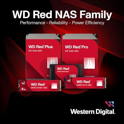 Western Digital 4TB WD Red Plus NAS Internal Hard Drive HDD - 5400 RPM, SATA 6 Gb/s, CMR, 256 MB Cache, 3.5" -WD40EFPX 7