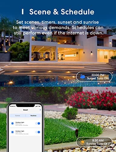 meross Outdoor Smart Plug Compatible with Apple HomeKit, Siri, Alexa, Google Assistant and SmartThings, Waterproof Outdoor Outlet, Remote & Voice Control, Timer, FCC and ETL Certified 4