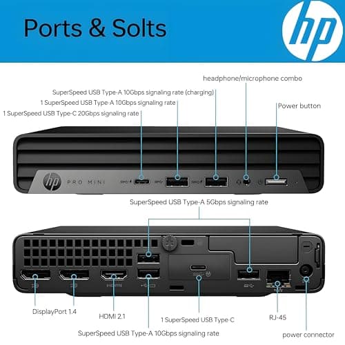 HP Pro Mini 400 G9 Business Mini PC Desktop Computer, Intel 6-Core i5-12500T (Beat i7-11700T), 16GB DDR4 RAM, 256GB PCIe SSD, WiFi 6, UHD Graphics 770, 2 Type-C + 2 DisplayPort + HDMI, Windows 11 Pro 4
