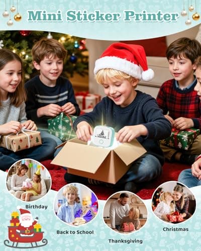 Memoking Sticker Printer - T02 Mini Printer Print Pods Portable Thermal Inkless Sticker Maker Machine Bluetooth Pocket Impresora Portátil Instant Print for Notes, Anatomical Diagrams, Journal,DIY,Gift 2