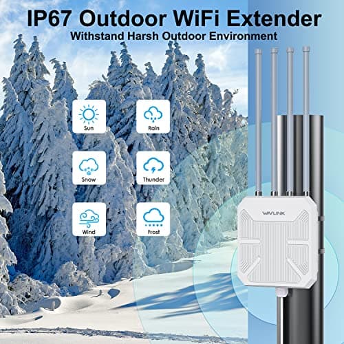 WAVLINK AX1800 Outdoor WiFi 6 Extender, IP67 Weatherproof Outdoor Access Point, High Power Long Range WiFi Extender Signal Booster, 4x8dBi Antennas, Compatible Starlink for Farm, Yard, RV, Campsite 3