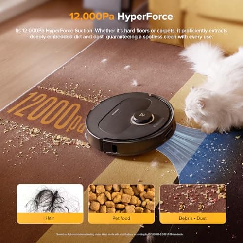 roborock Qrevo S5V Robot Vacuum and Mop, FlexiArm Edge Mopping, 12,000Pa Suction, Dual Zero-Tangle System, Smart Obstacle Avoidance, 10mm Mop Lifting, Auto Mop Washing&Drying, Self-Emptying&Refilling 2