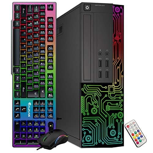 Dell Gaming OptiPlex Desktop RGB Computer PC, Intel Core i7, GeForce GT 1030 2GB GDDR5, 16GB RAM, 512GB SSD, 24 Inch HDMI Monitor, Keyboard Mouse and Headset, WiFi, Windows 11 Pro (Renewed) 2