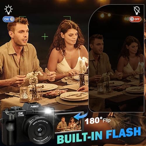 True 5K Digital Cameras for Photography 64MP - 16X Zoom, WiFi, with 64GB TF Card, Wide-Angle & Macro Lens, Autofocus & Anti-Shake, Vlogging Camera for YouTube Travel (Black) 4