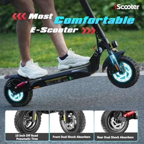 iScooter Electric Scooter Adults, 10" Tires, 800W Motor E-Scooter Up to 25 Miles Range, Top Speed 25 MPH, Adjustable Handlebar Height, Folding Commuting Electric Scooter for Adults-iX3 2