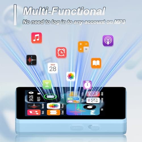 32GB Bluetooth MP3 Player with 2.4" Touch Screen, No Internet Needed, for Kids & Adults, Great for Commute, Workout, School, FM Radio, Voice Recorder, Gift Idea (Blue) 5