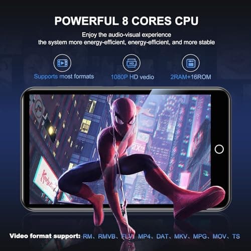 80GB MP3 Player with Bluetooth and WiFi, ZAQE 4" HD Full Touch Screen MP3 Player with Spotify, Amazon Music,YouTube,Pandora,Libby,Android MP4 Music Player for Kids (Black) 4