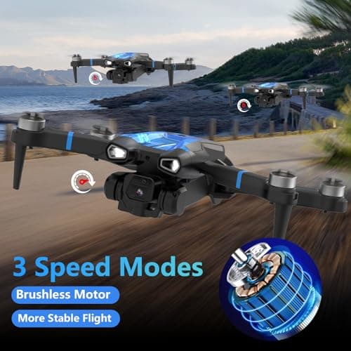 Morlyrctooy M18LCD Drone with 4K Camera for Adults Drone with Screen on Controller Brushless Motor Optical Flow Positioning Headless Mode One Key Takeoff/Landing RC Quadcopter for Beginners Adults Gifts 5