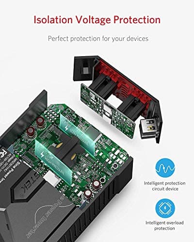 BESTEK Pure Sine Wave Power Inverter - 300W Car Plug in Charger Outlet DC 12V to 110V AC - Cigarette Lighter Adapter with 4.8A Dual USB Fast Charging Ports for Laptop - Aluminum Housing - Black 5