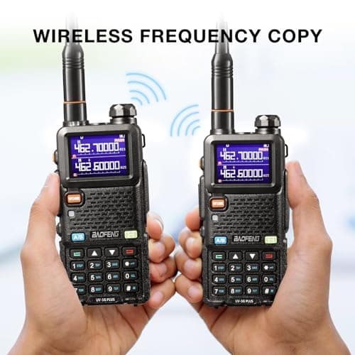 [Chirp Compatible] BAOFENG UV-5G Plus GMRS Handheld Radio, Long Range Rechargeable Two Way Radio, 999 Channels, with NOAA Weather Receiving, 2500mAh Battery USB-C Port, 8" & 15.5" Antennas, 2 Pack 2
