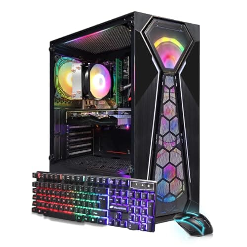 STGAubron Gaming PC Computer Desktop, AMD Ryzen 5 5500 up to 4.2G, GeForce RTX 2060 Super 8G, 16G DDR4, 1T SSD, WiFi 6, BT 5.2, RGB Fan x4, Windows 11 Home