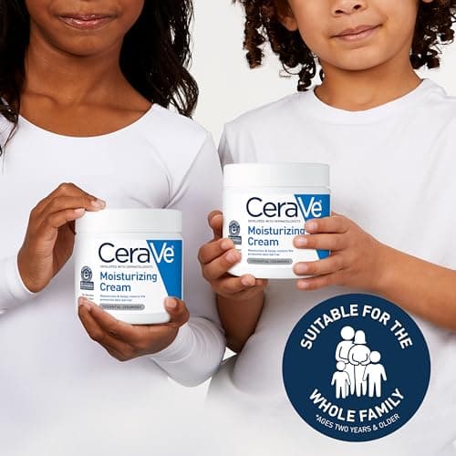 CeraVe Moisturizing Cream, Body and Face Moisturizer for Dry Skin, Body Cream with Hyaluronic Acid and Ceramides, Daily Moisturizer, Oil-Free, Fragrance Free, Non-Comedogenic, 19 Ounce 4