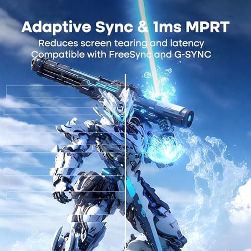 Amzfast 24 Inch Gaming Monitor 180Hz QHD 2k 2560 ×1440p Monitor, 1ms Adaptive Sync, 96% DCI-P3, Built-in Speakers, Height Adjustable, VESA Mount, IPS Monitor with HDMI 2.0 x 2 & DP 1.4 x 2, AMZG24F6Q 2