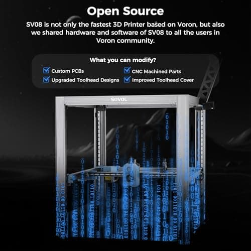Sovol SV08 Core-XY 3D Printer Voron 2.4 Open Source, 700mm/s High Speed 3D Printers with 300℃ Clog-Free Hotend & Camera, Auto Leveling with 4 Independent Z Motors, Large Print Size 13.8x13.8x13.6in 3