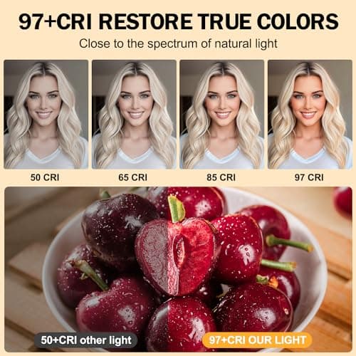 Singwil 120 LED Selfie Light for iPhone, Portable Phone Light with Clip & Camera Tripod Adapter - 5000mAh Rechargeable, 3 Lighting Modes, CRI 97+ for Video Recording, TikTok, Tripod Mount Rings 5