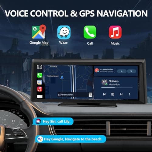 Apenet Wireless CarPlay Screen with 2K Dash Cam, 8.1" Portable Touchscreen Car Stereo with CarPlay & Android Auto, 1080P Backup Camera, Voice Control, Bluetooth, Mirror Link, GPS Navigation 3