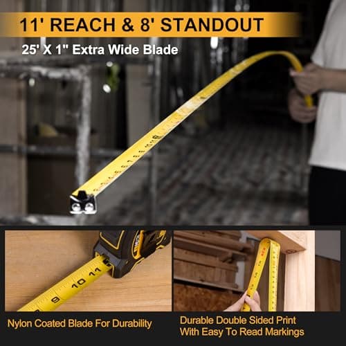 PREXISO 2-in-1 Laser Tape Measure, 135Ft Rechargeable Measurement Tool & 16Ft Measuring Movable Magnetic Hook - Pythagorean, Area, Volume, Ft/Ft+in/in/M Unit NOT Digital 4