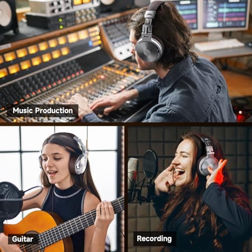 OneOdio Pro-30 Over Ear Headphone, Wired Premium Stereo Sound Headsets with 50mm Driver, Foldable Comfortable Headphones with Protein Earmuffs and Shareport for Recording Monitoring Podcast PC 4