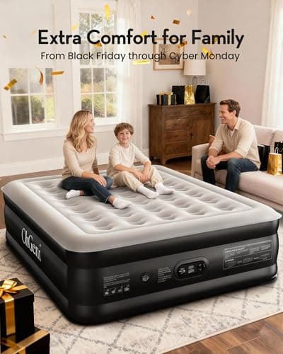 OhGeni Queen Air Mattress with Built in Pump, Inflatable Mattress Blow Up Bed 18 Raised Comfort,Upgraded Surface Portable Mattress, Air Bed for Camping, Home and Guest, Colchone Inflable, 650 lbs Max 4